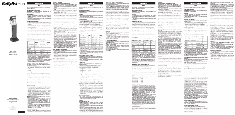 Page 1 de la notice Manuel utilisateur BaByliss E996E