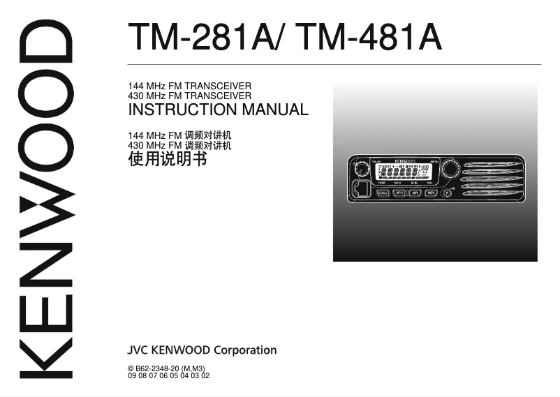 Page n°1 - Manuel utilisateur Kenwood TM-481A