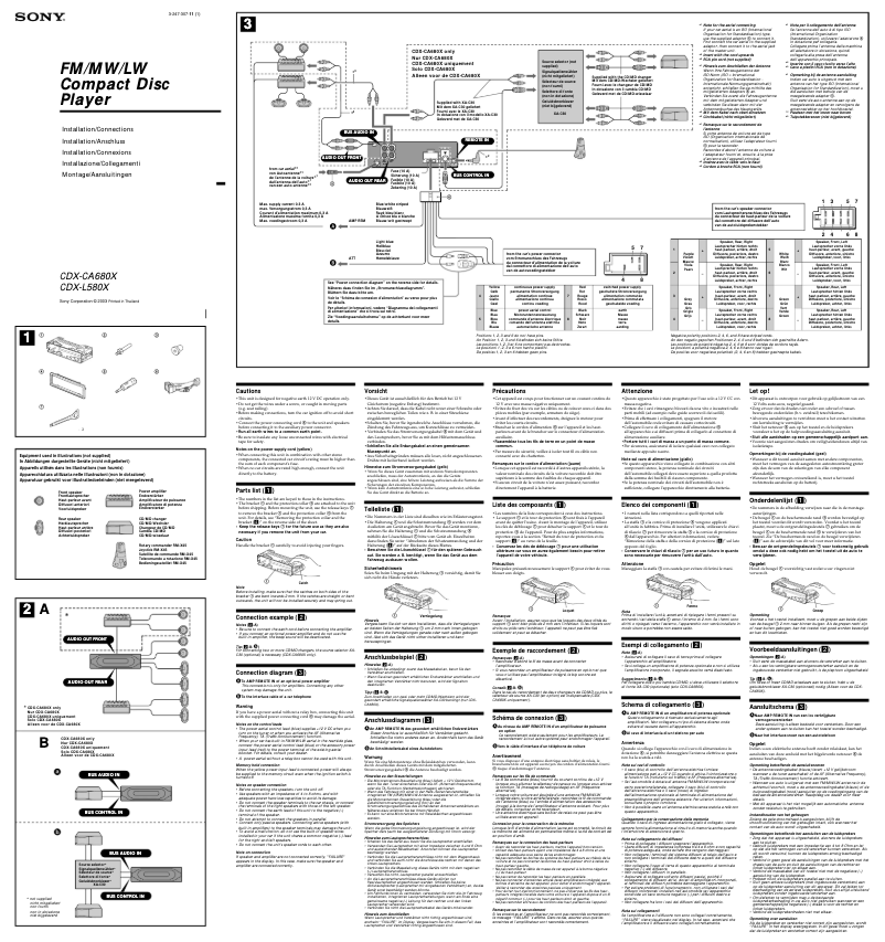 Image de la première page du manuel de l'appareil CDX-L580X