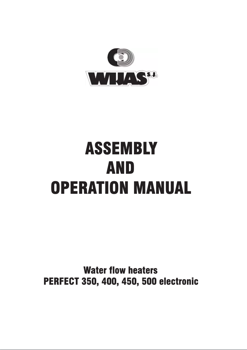 Page 1 de la notice Manuel utilisateur Wijas Perfect 350