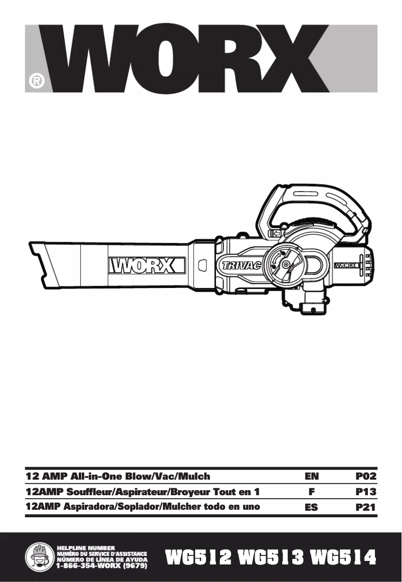 Page n°1 - Manuel utilisateur Worx WG512