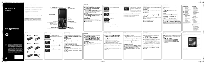 Page 1 de la notice Manuel utilisateur Motorola WX306