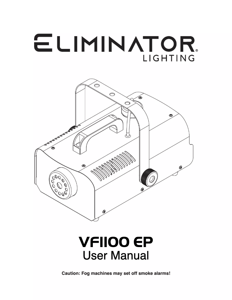Page n°1 - Manuel utilisateur Eliminator Lighting VF1100 EP