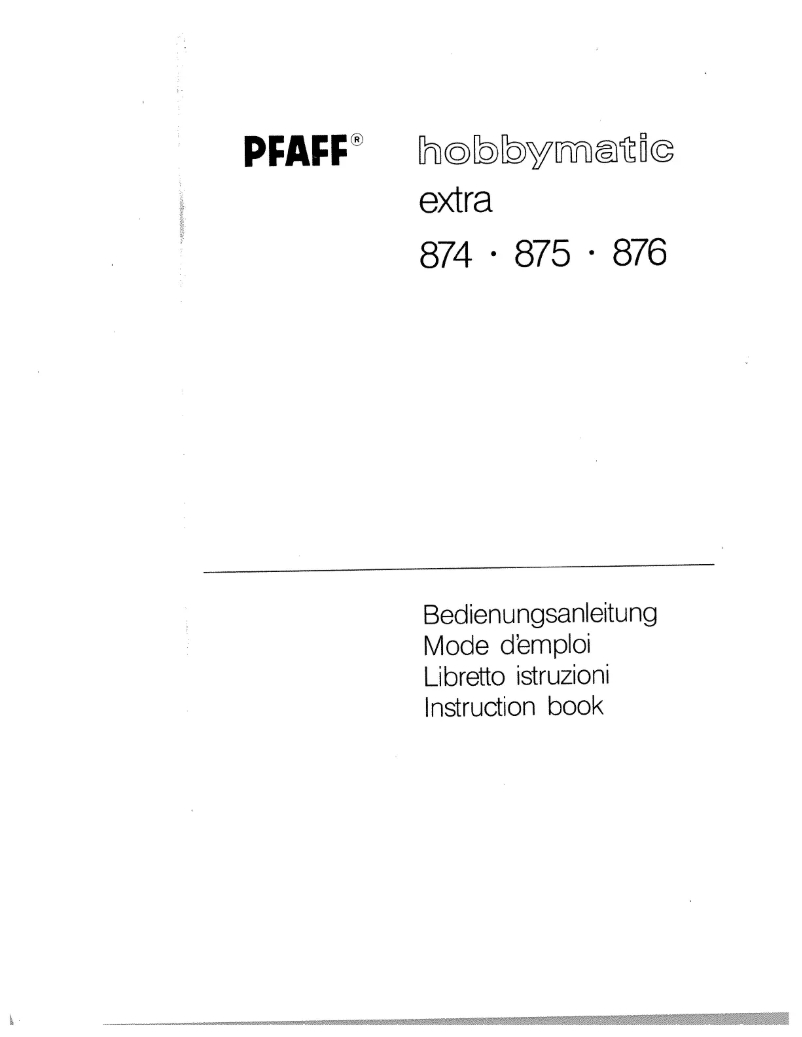 Page 1 de la notice Manuel utilisateur Pfaff Hobby 876
