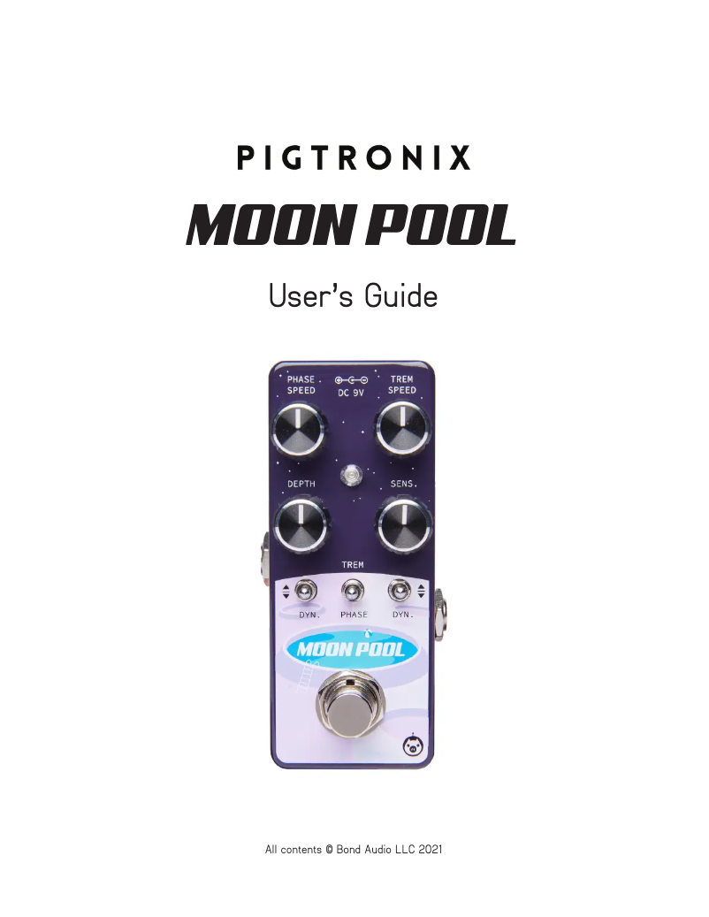 Page 1 de la notice Manuel utilisateur Pigtronix Moon Pool