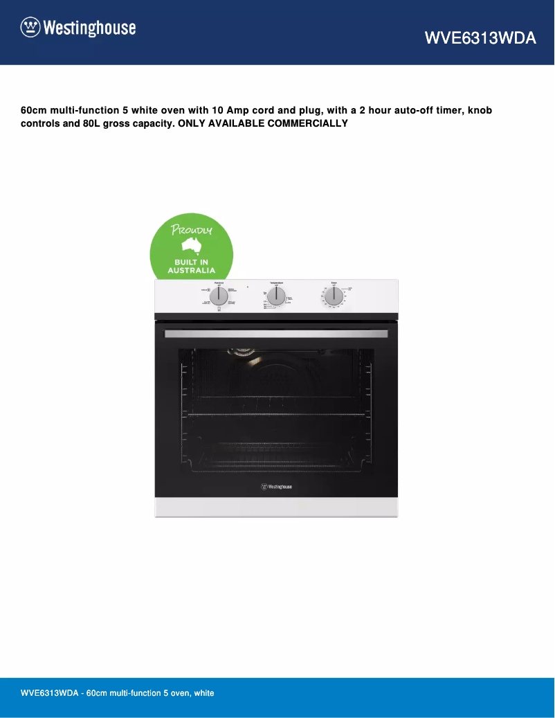 Image de la première page du manuel de l'appareil WVE6313WDA