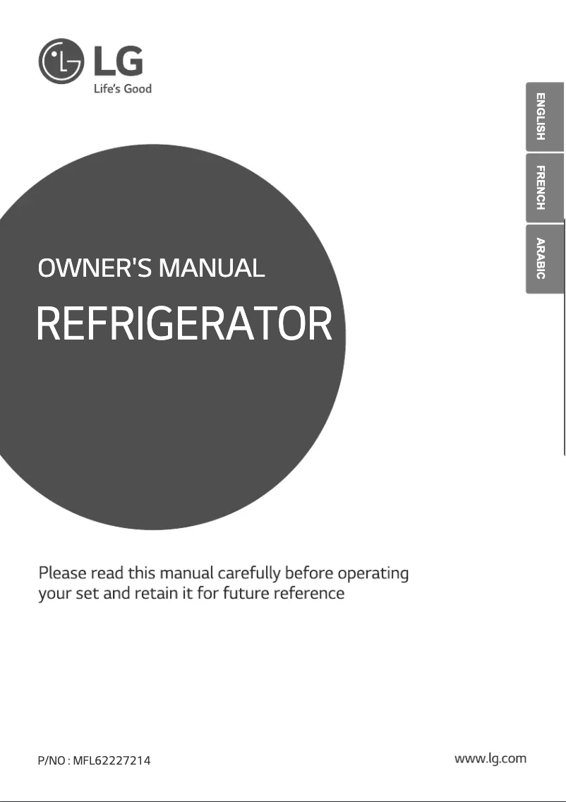 Page 1 de la notice Manuel utilisateur LG GR-B352RLCL