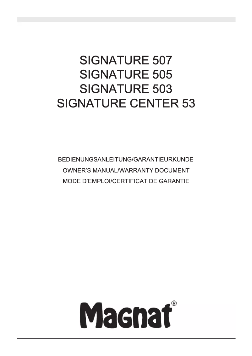 Page 1 de la notice Mode d'emploi Magnat Signature 503