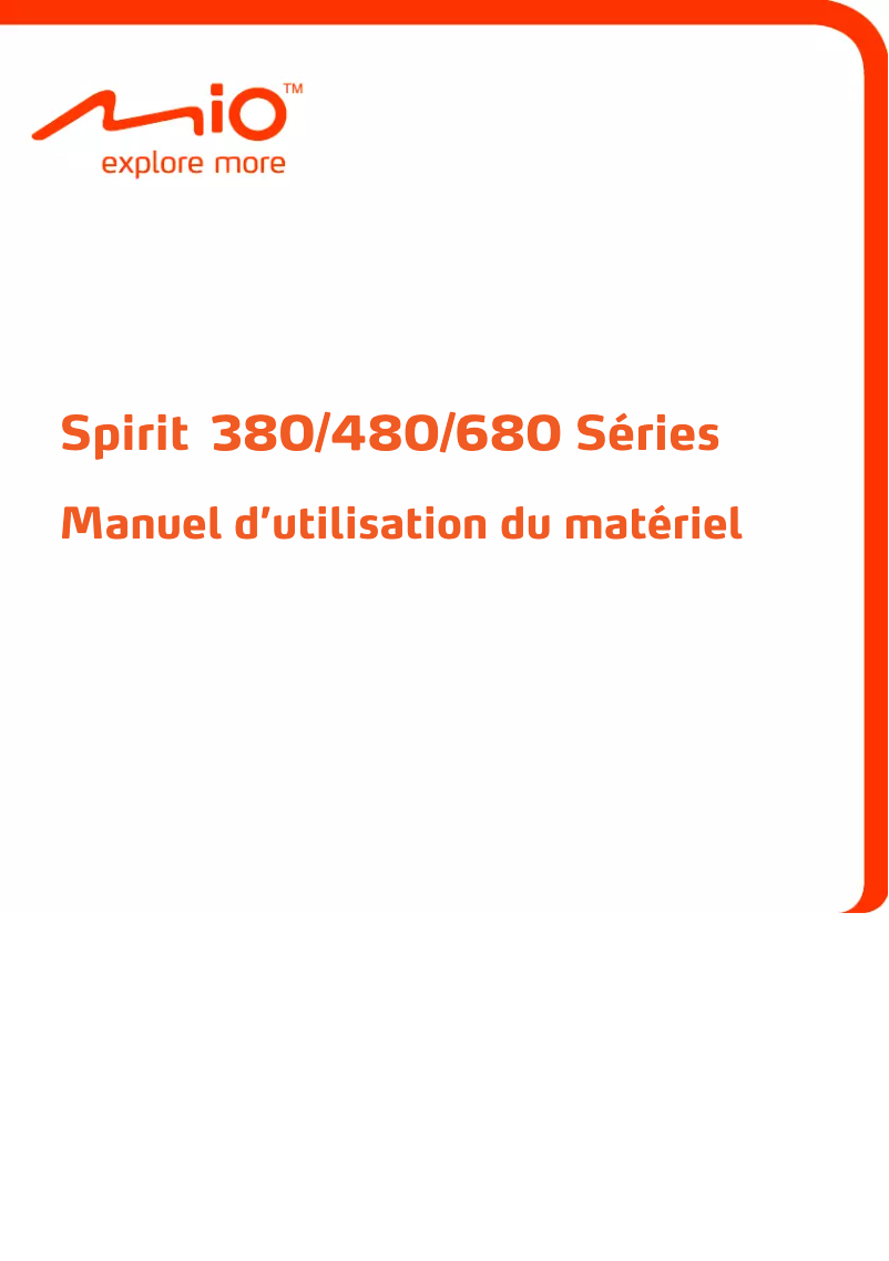 Page 1 de la notice Manuel utilisateur Mio Spirit 480 series