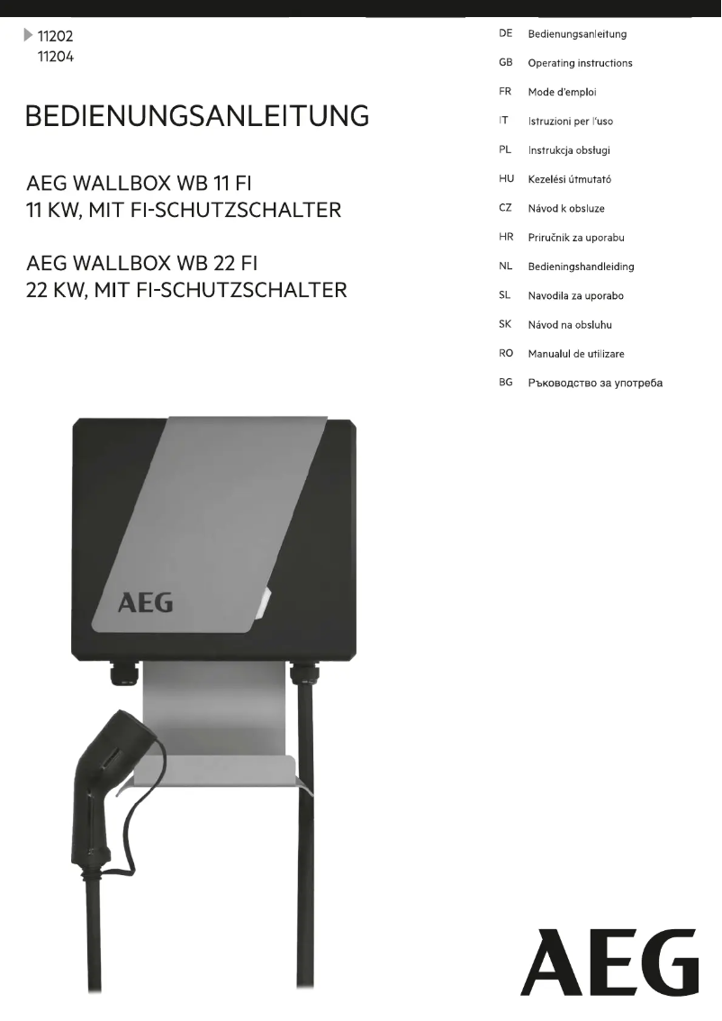 Page 1 de la notice Manuel utilisateur AEG WB 11 FI