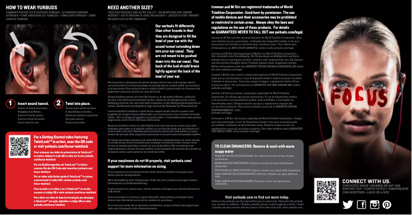 Page n°1 - Manuel utilisateur Yurbuds Focus 100