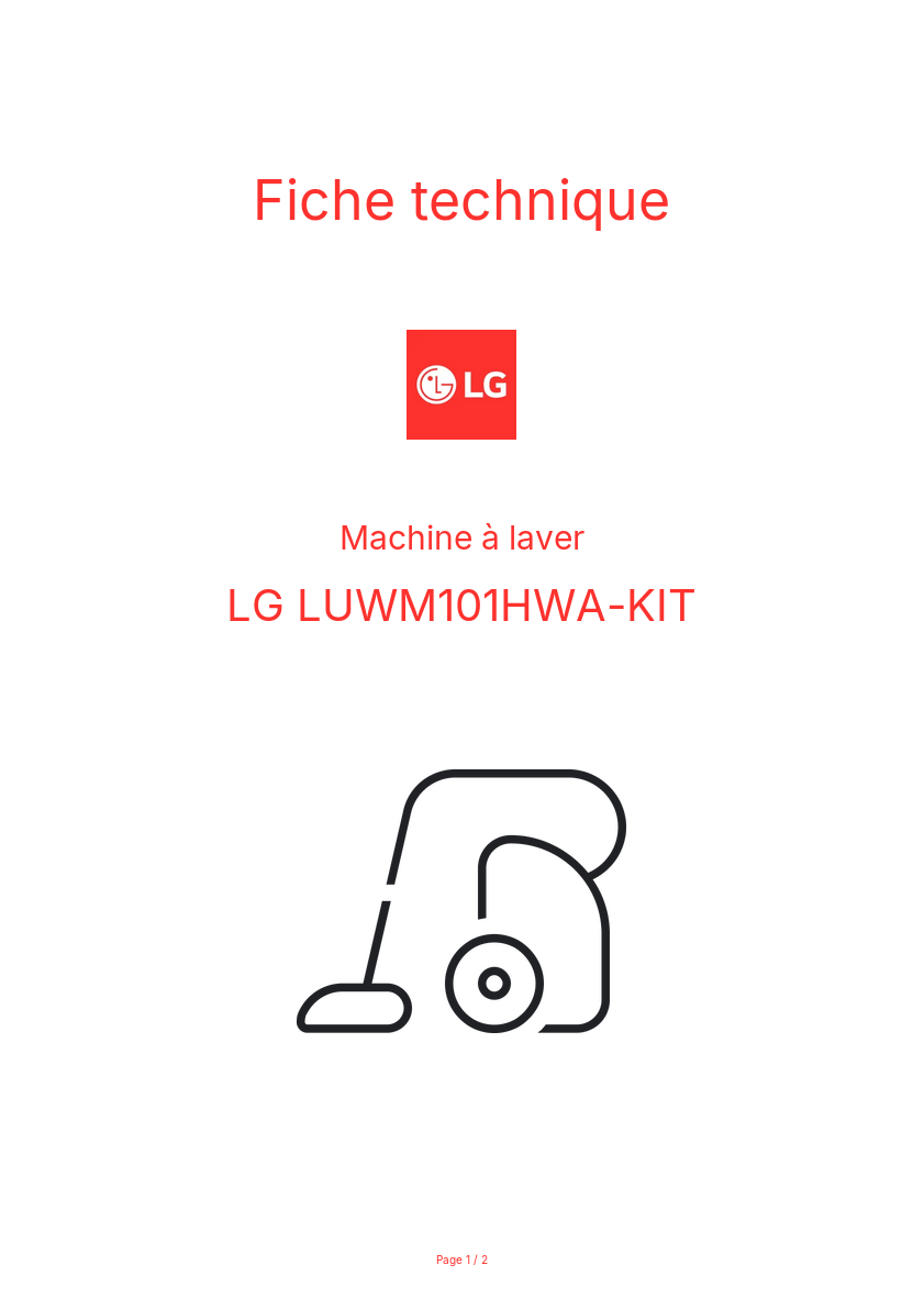 Image de la première page du manuel de l'appareil LUWM101HWA-KIT