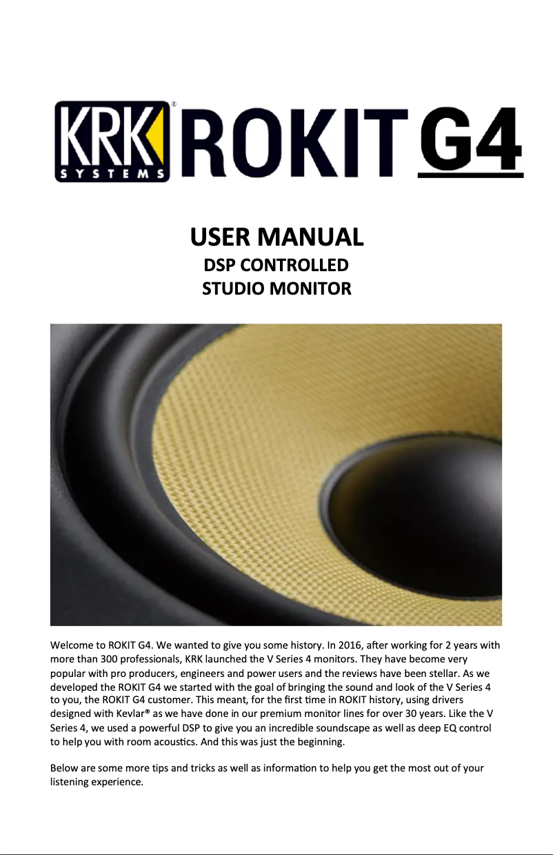 Page n°1 - Manuel utilisateur KRK Rokit RP10-3 G4