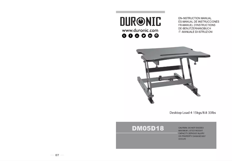 Image de la première page du manuel de l'appareil DM05D18