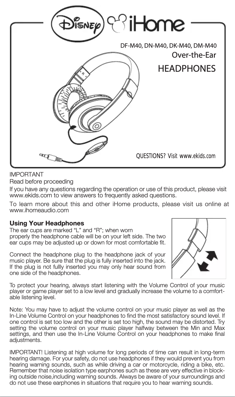 Page 1 de la notice Manuel utilisateur KIDdesigns DY-M40