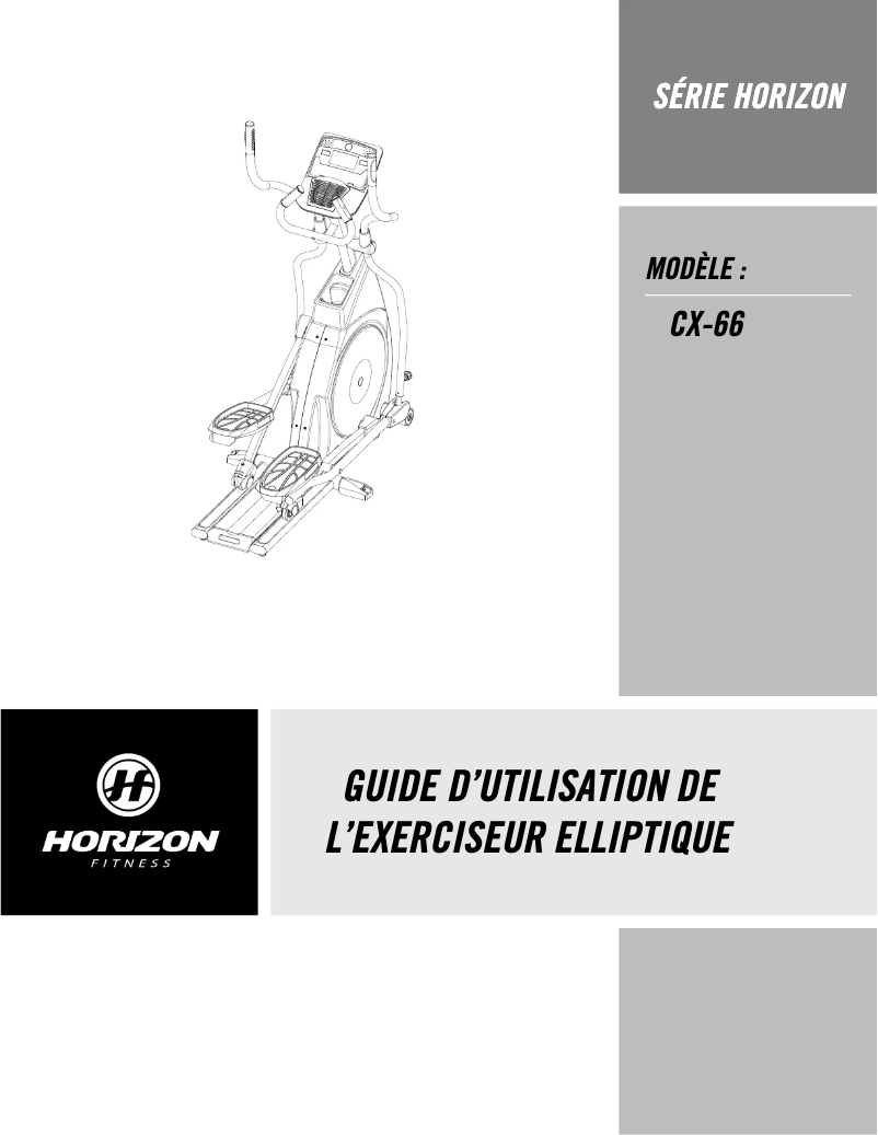 Page 1 de la notice Manuel utilisateur Horizon Fitness CX66