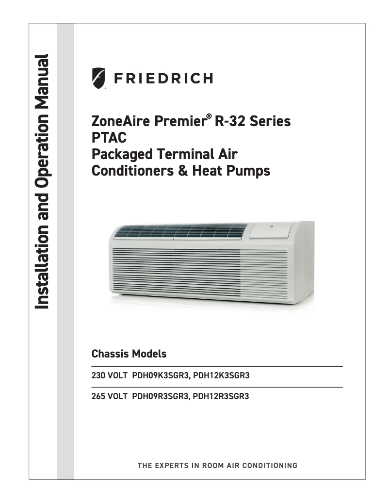 Page n°1 - Manuel utilisateur Friedrich PDE09R3SG