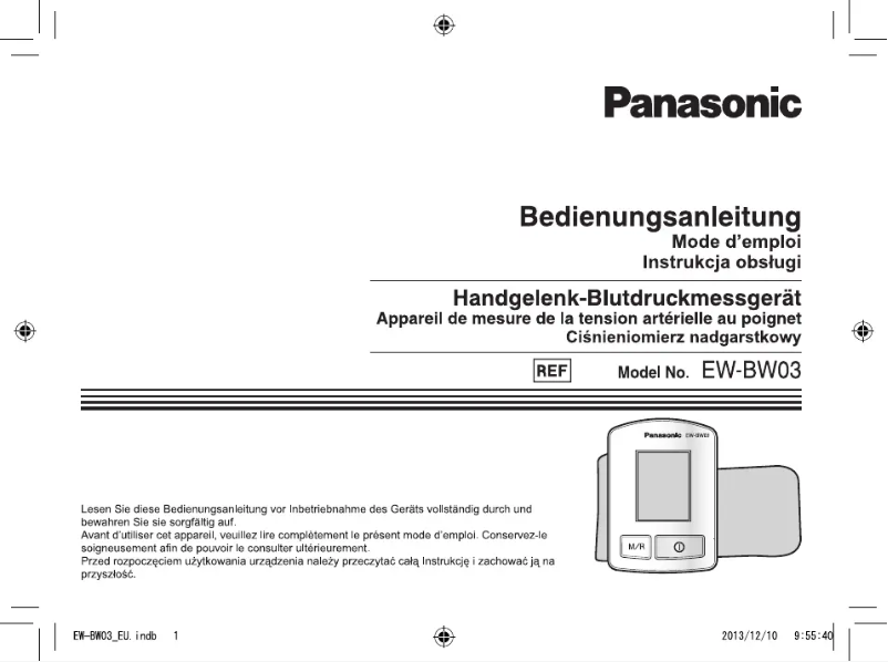 Página 1 del manual Manual de usuario Panasonic EW-BW03