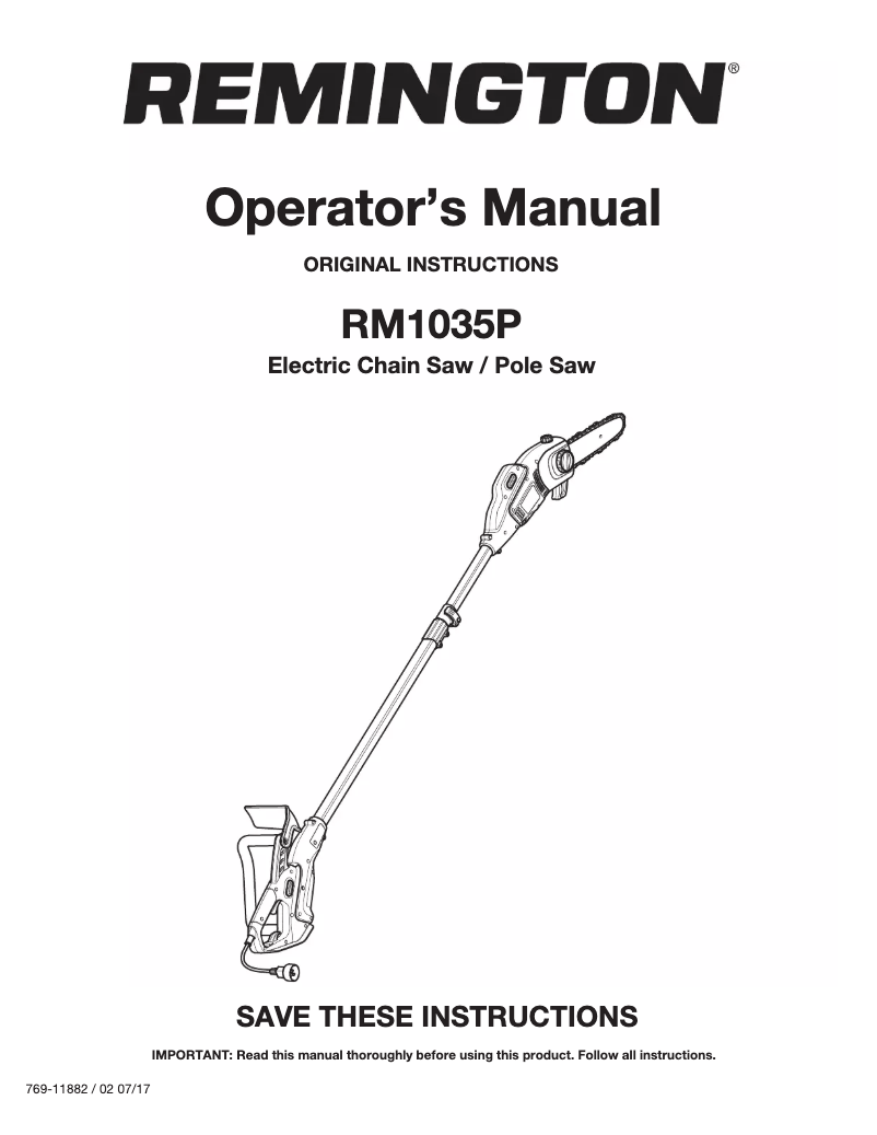 Page n°1 - Manuel utilisateur Remington RM1035P