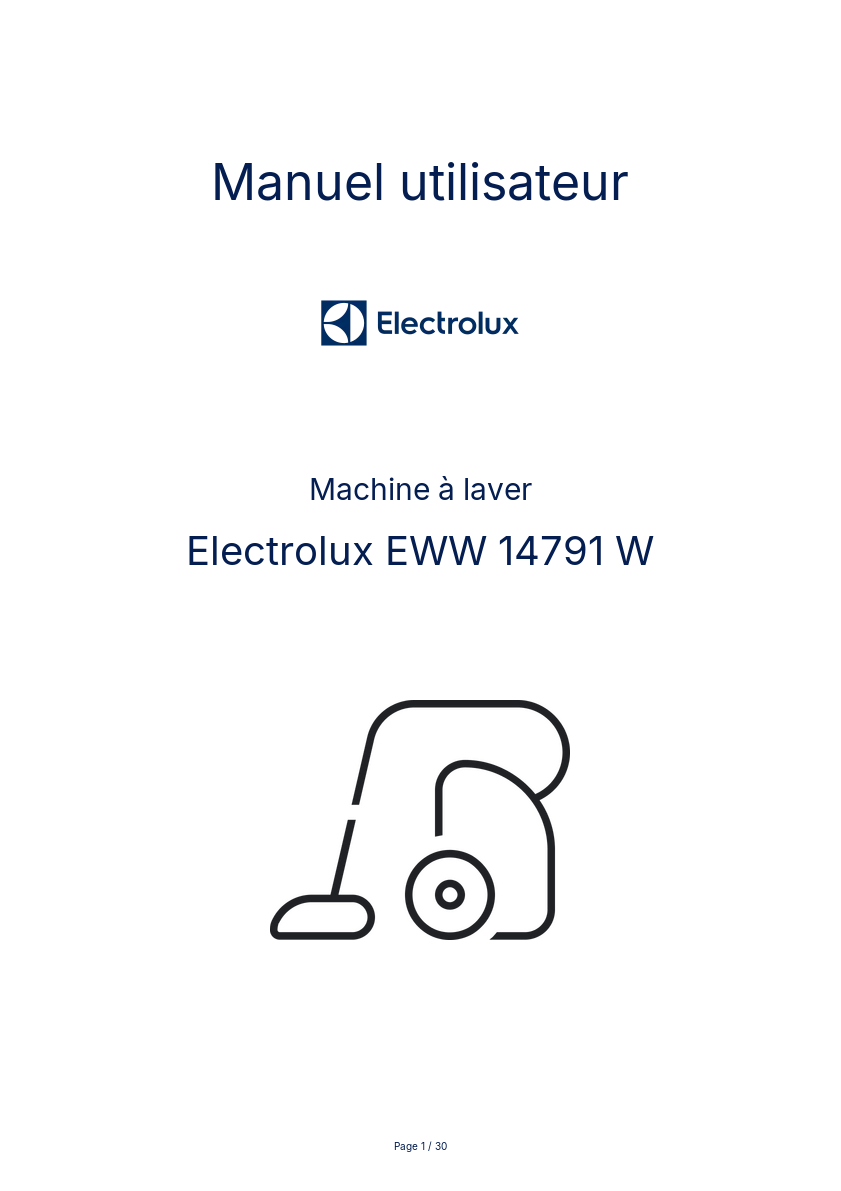 Page n°1 - Manuel utilisateur Electrolux EWW 14791 W