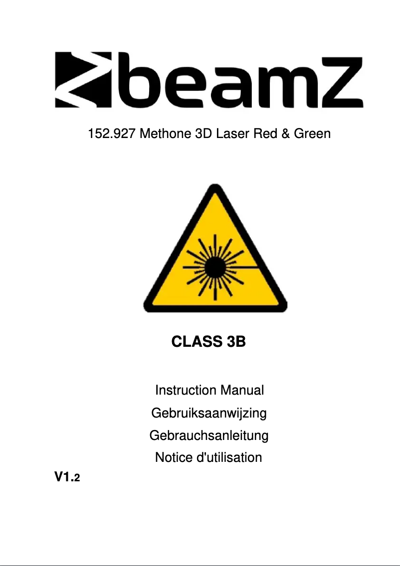 Página 1 del manual Manual de usuario BeamZ Methone 152.927