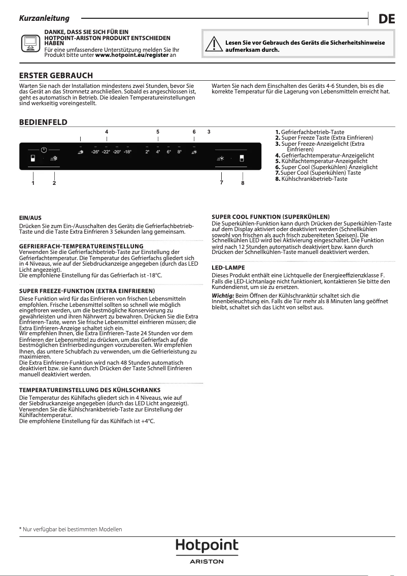 Page 1 of the manual Instruction Manual Hotpoint HAFC8 TA33SX O3