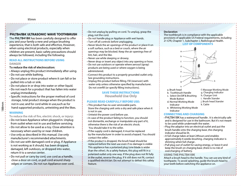Page n°1 - Manuel utilisateur Pyle PHLTB41BK