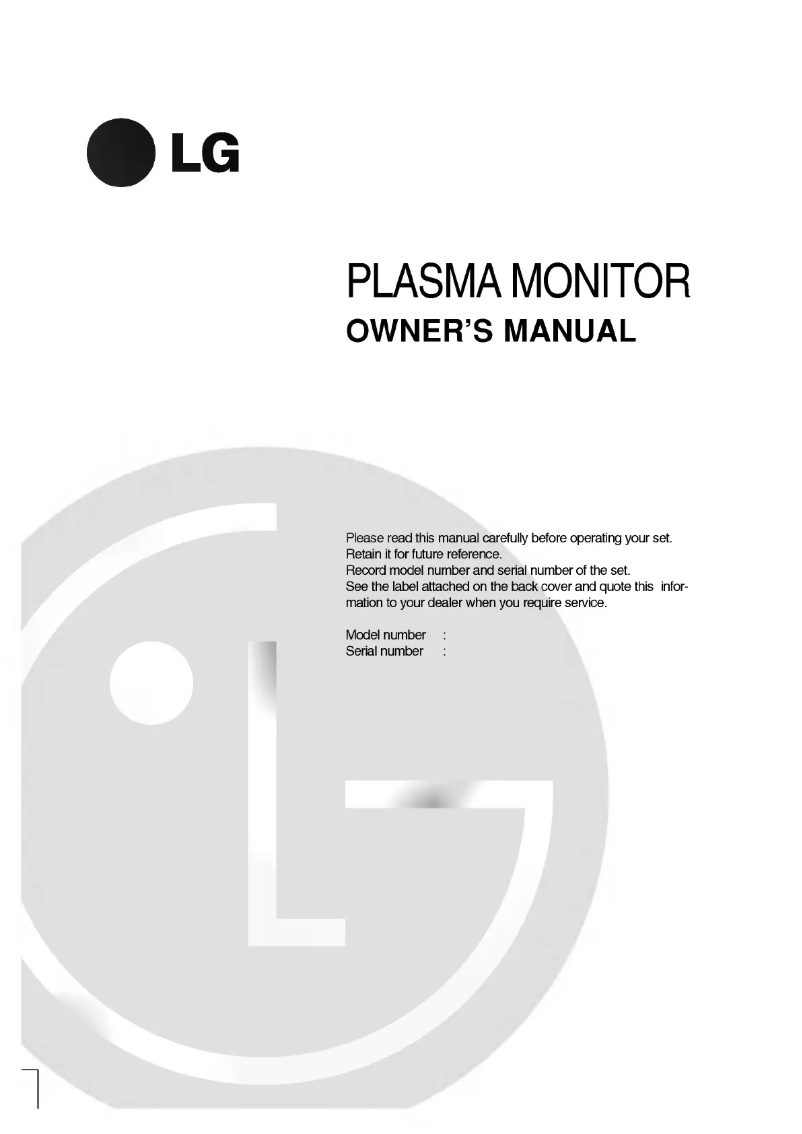 Página 1 del manual Manual de usuario LG 42PC1M