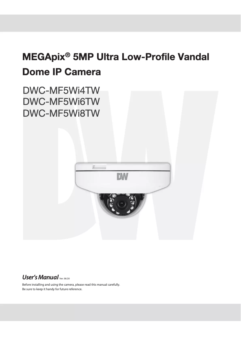 Page 1 de la notice Manuel utilisateur Digital Watchdog MegaPix DWC-MF5WI4TW