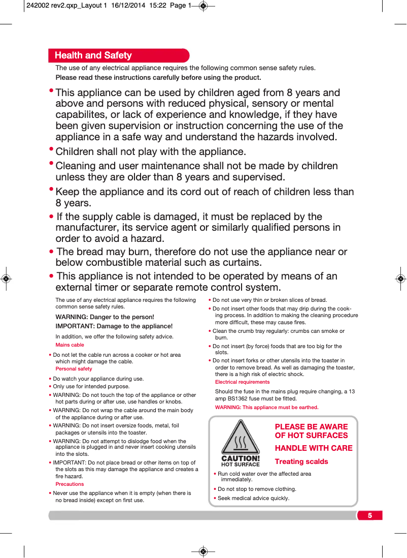 Página 1 del manual Manual de usuario Morphy Richards Accents 242007