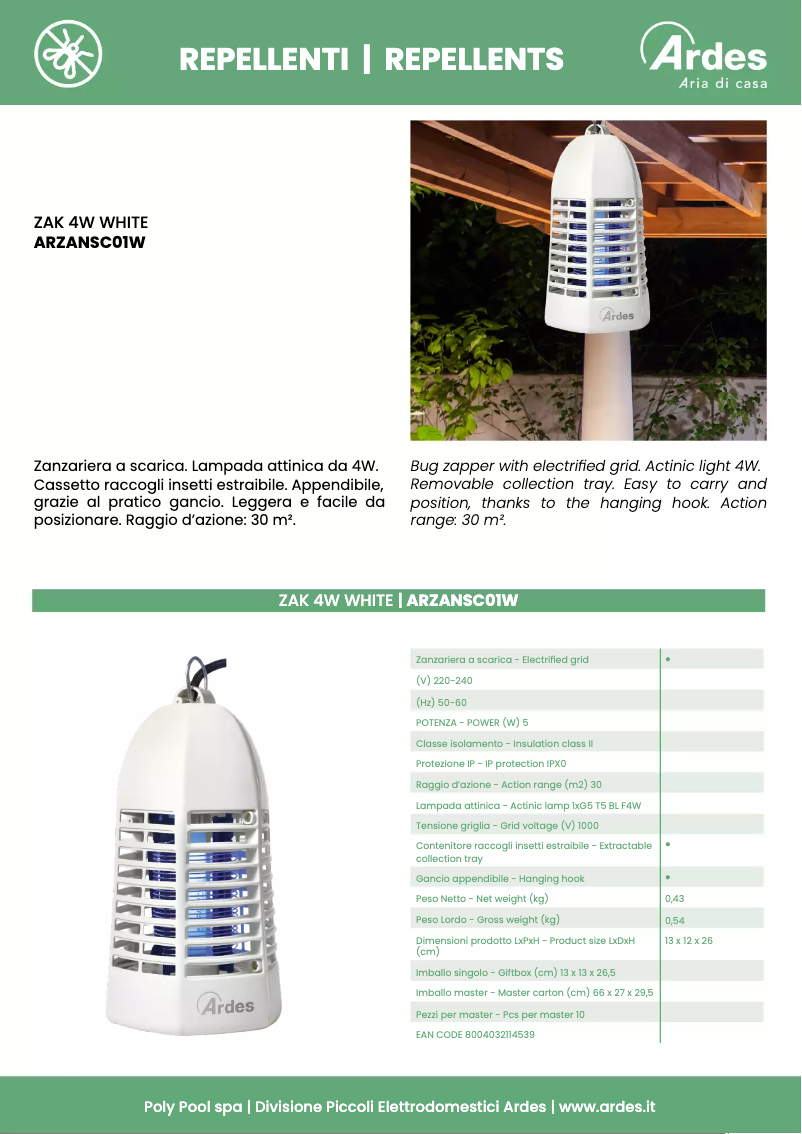 Image de la première page du manuel de l'appareil ARZANSC01W