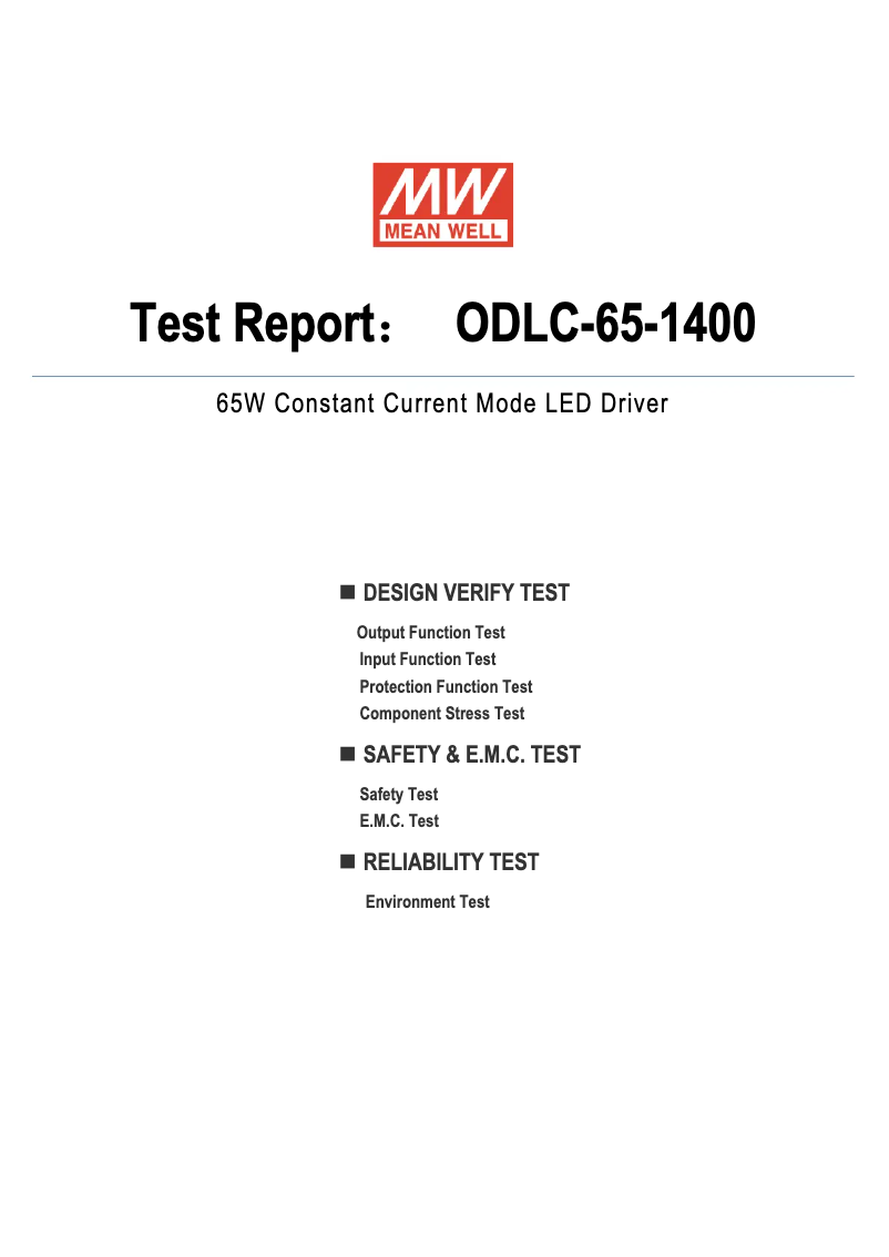Image de la première page du manuel de l'appareil ODLC-65-1400