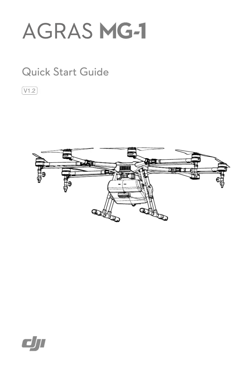 Image de la première page du manuel de l'appareil Agras MG-1