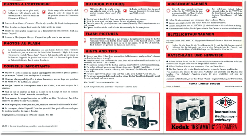 Page 1 de la notice Manuel utilisateur Kodak Instamatic 25