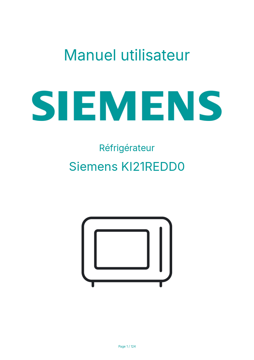 Image de la première page du manuel de l'appareil KI21REDD0