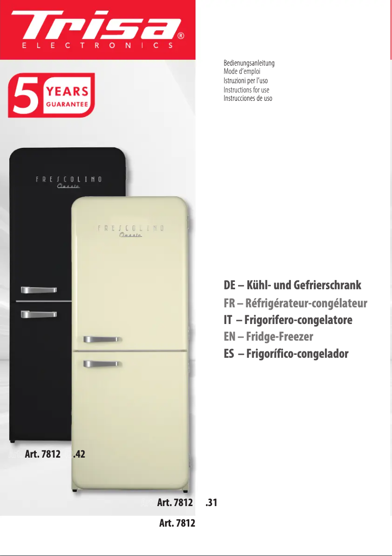 Image de la première page du manuel de l'appareil Frescolino Classic 7812.31