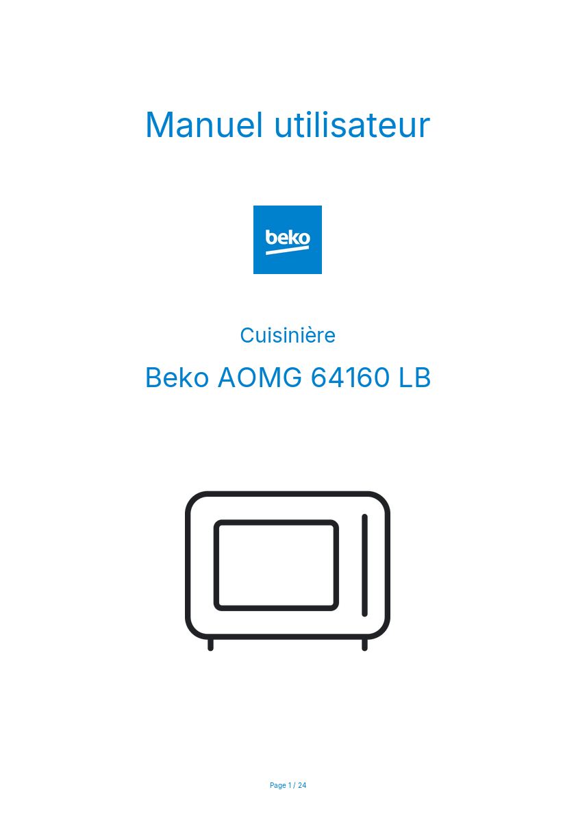 Image de la première page du manuel de l'appareil AOMG 64160 LB