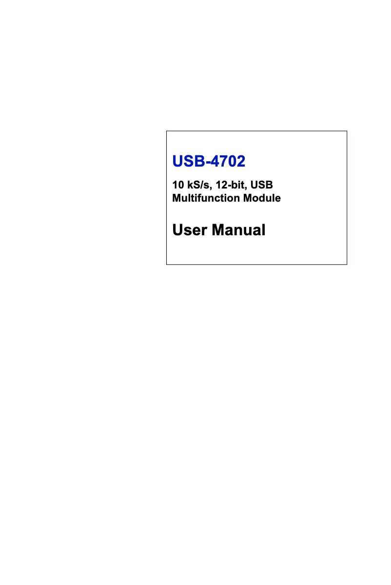 Image de la première page du manuel de l'appareil USB-4702-AE