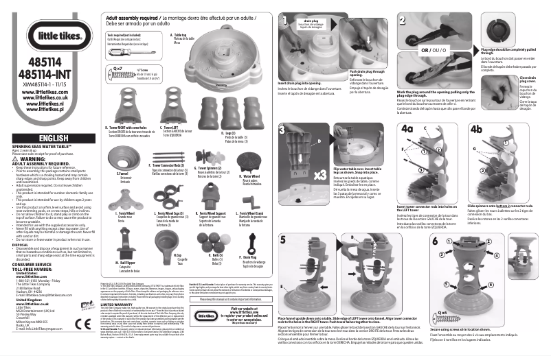 Page 1 of the manual User Manual Little Tikes Spinning Seas Water Table