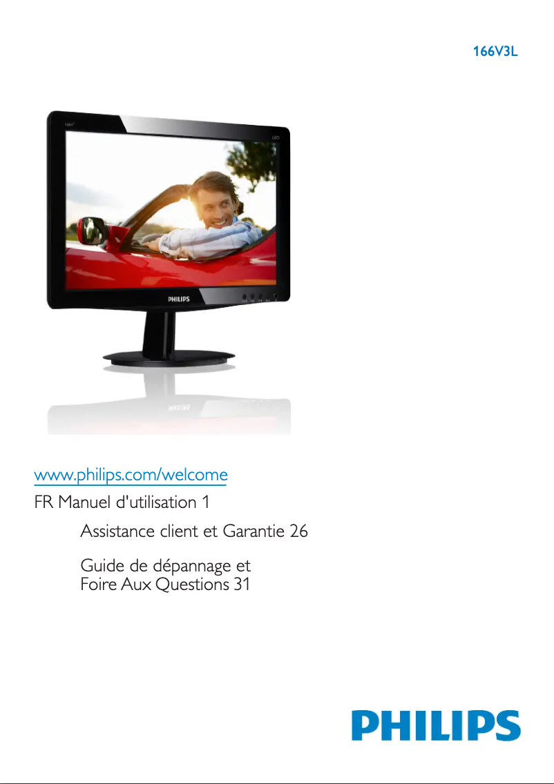 Page 1 de la notice Manuel utilisateur Philips 166V3LSB