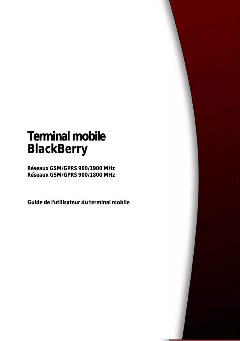 Page 1 de la notice Manuel utilisateur BlackBerry 5820