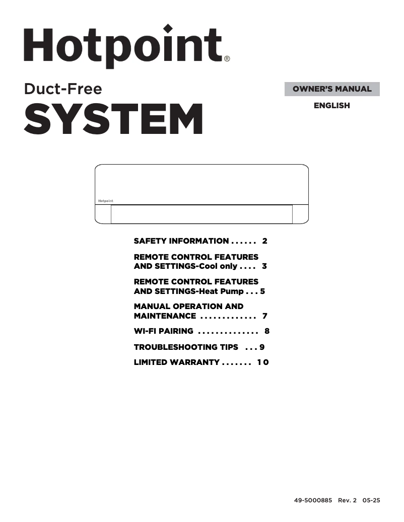 Page n°1 - Guide d'installation Hotpoint HW09HN2DAA