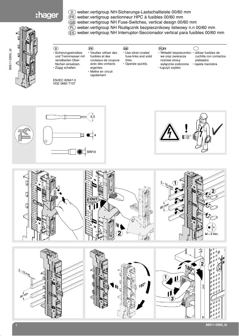 Page n°1 - Manuel utilisateur Hager LVS0060RPSU