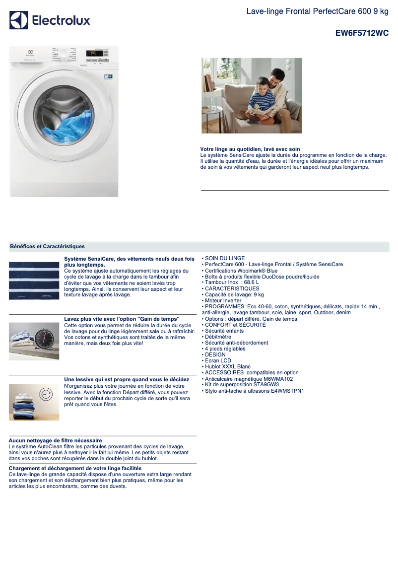 Image de la première page du manuel de l'appareil EW6F5712WC