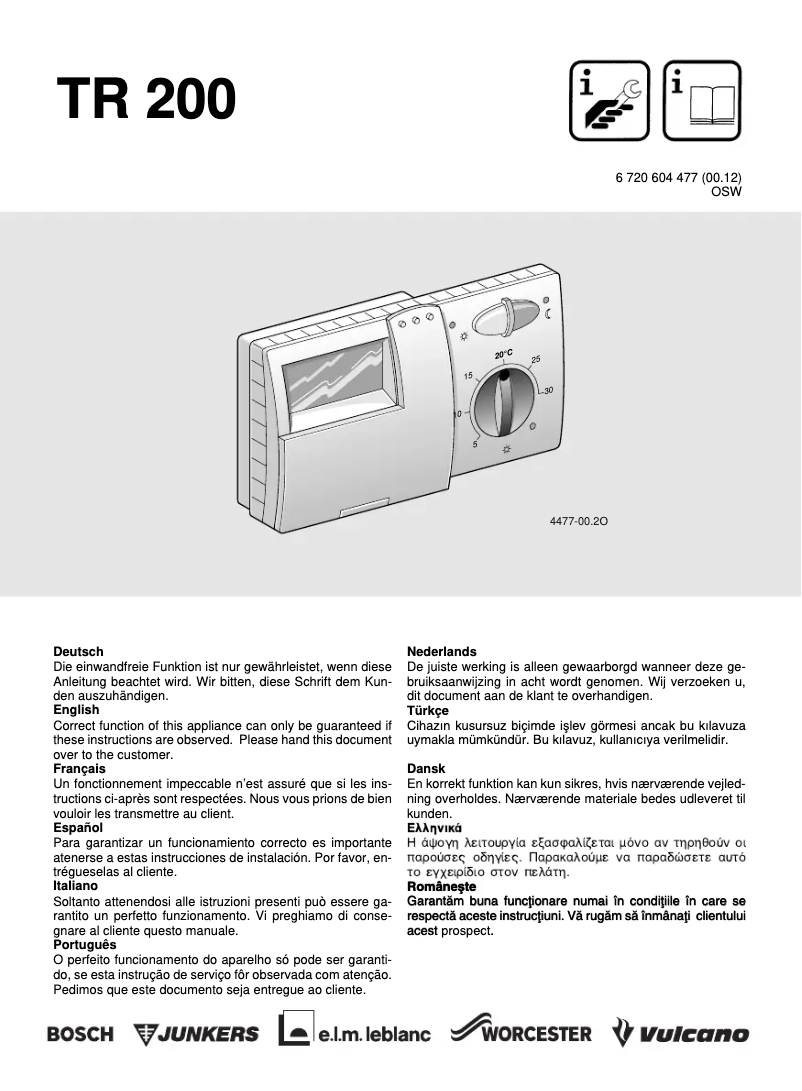 Page 1 de la notice Manuel utilisateur Bosch TR 200