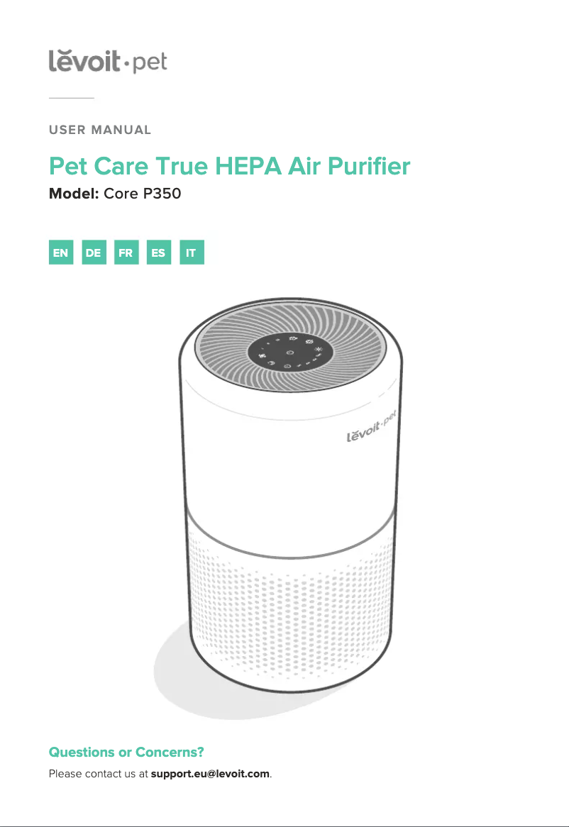 Page 1 de la notice Manuel utilisateur Levoit Core P350