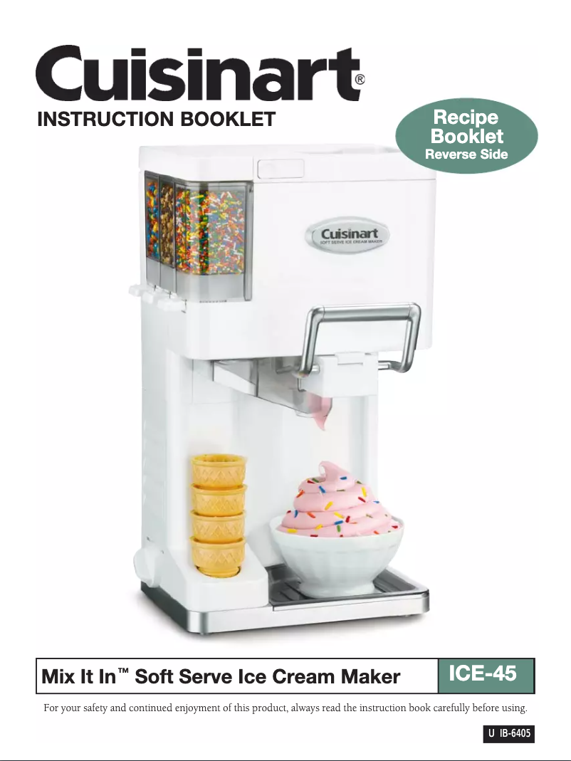 Page n°1 - Manuel utilisateur Cuisinart Mix It In ICE-45