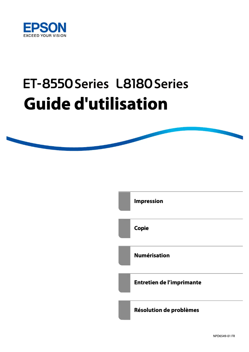 Image de la première page du manuel de l'appareil EcoTank ET-8550