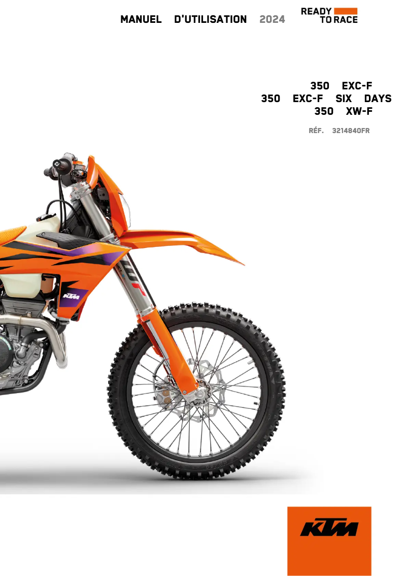 Page n°1 - Manuel utilisateur KTM 350 EXC-F (2024)