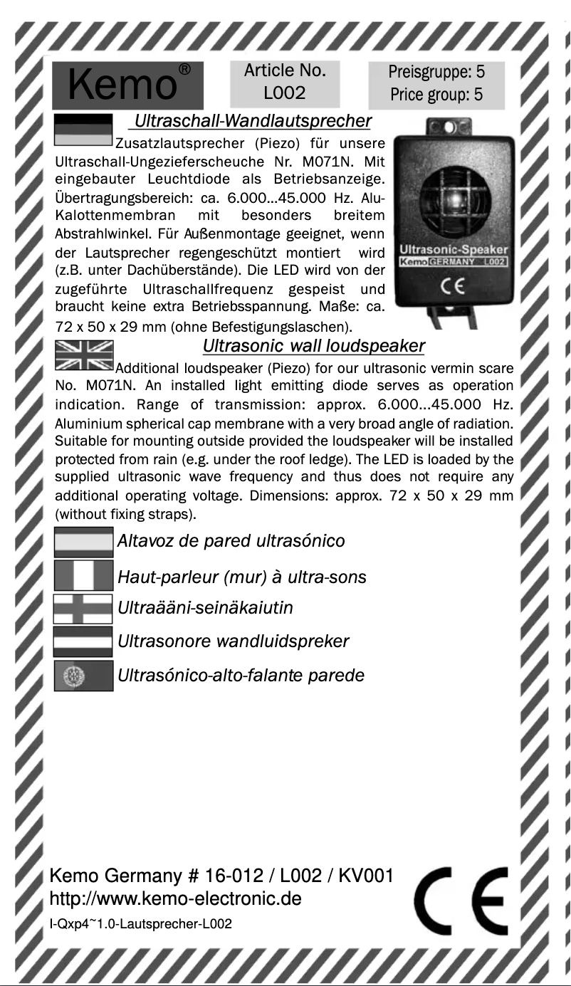 Página 1 del manual Manual de usuario Kemo L002